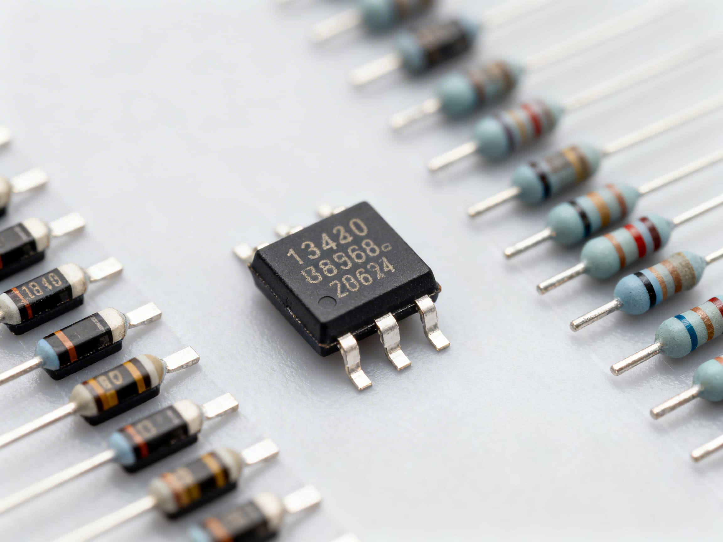 Precision chip resistors on circuit board